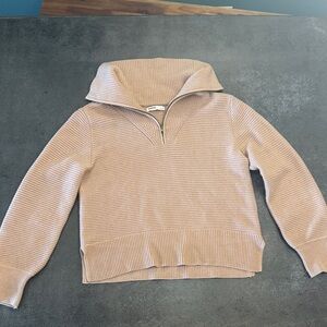 Sonoma Ribbed Cowl Neck Sweater in Light Brown